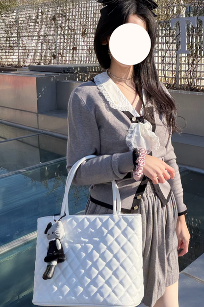 Sweet Quilted Tote Bag