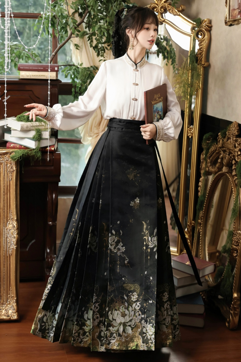 [pre-order] Dark Chinese-style Shirt + Cape + Skirt