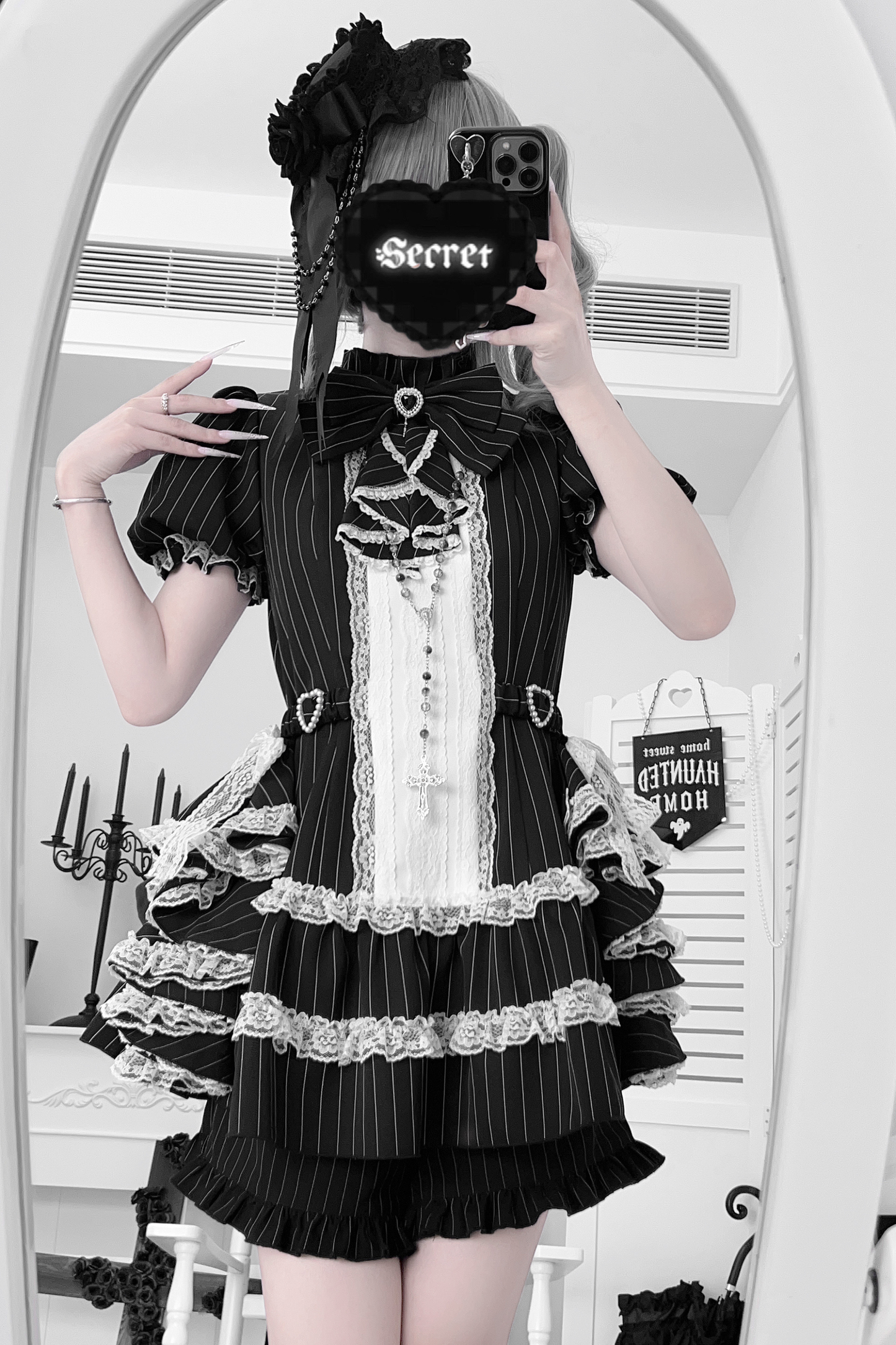 Puff Sleeve Gothic Style Top + Pants