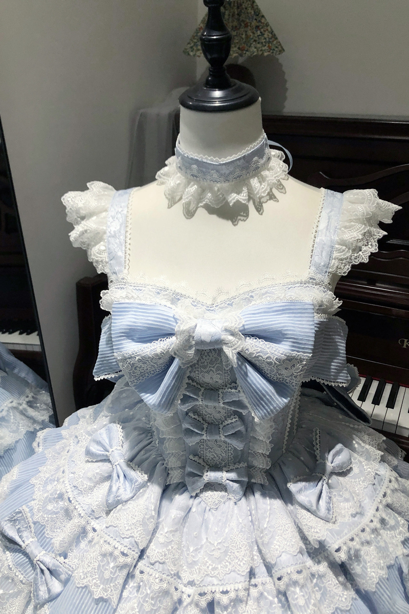 [pre-order] Princess Ballet Tiered Lolita Dress + Headband + Necklace + Sleeves + Tail