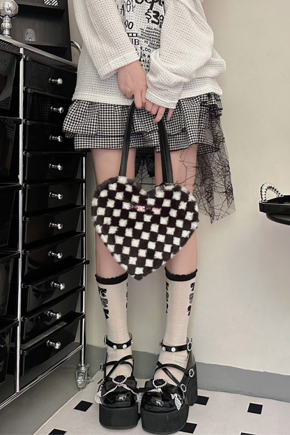 Lace Sheep Puff Lolita Lace Rhinestone Ribbon Flatform Shoes