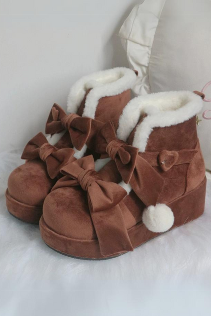 [pre-order] Ribbon Snow Girly Boots