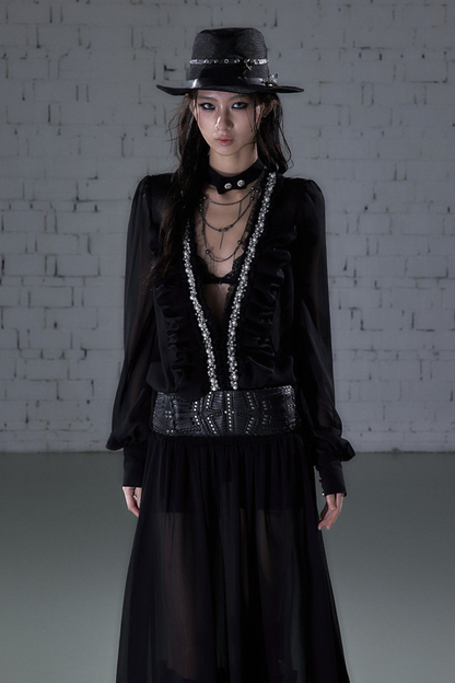 Modern Chiffon Y2k Long Dress