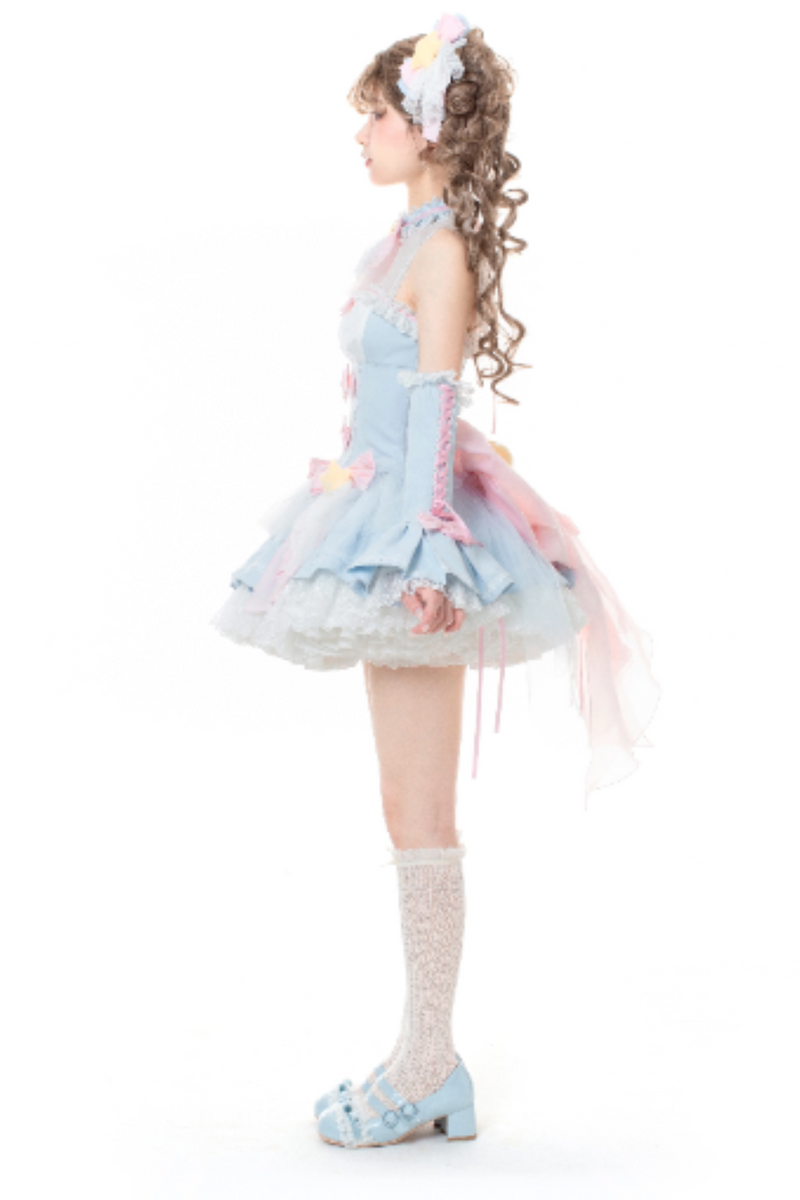 Magic Fairy Sparkling Water Lolita Top + Skirt + Hair Clip + Tail + Magic Stitching