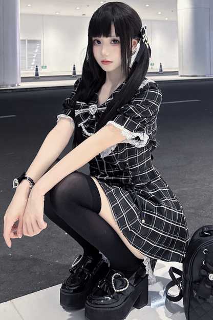 Ribbon Puff Sleeve Top + Inner Pants