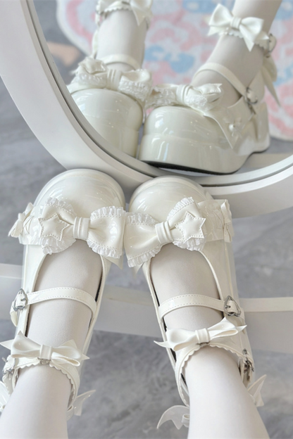 Biscuit Lolita Ruffle Ribbon Shoes