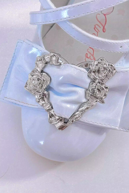 Love Buckle Crystal Heel Shoes