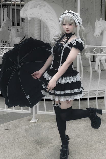 Gothic Doll Dress + Pants + Hairband