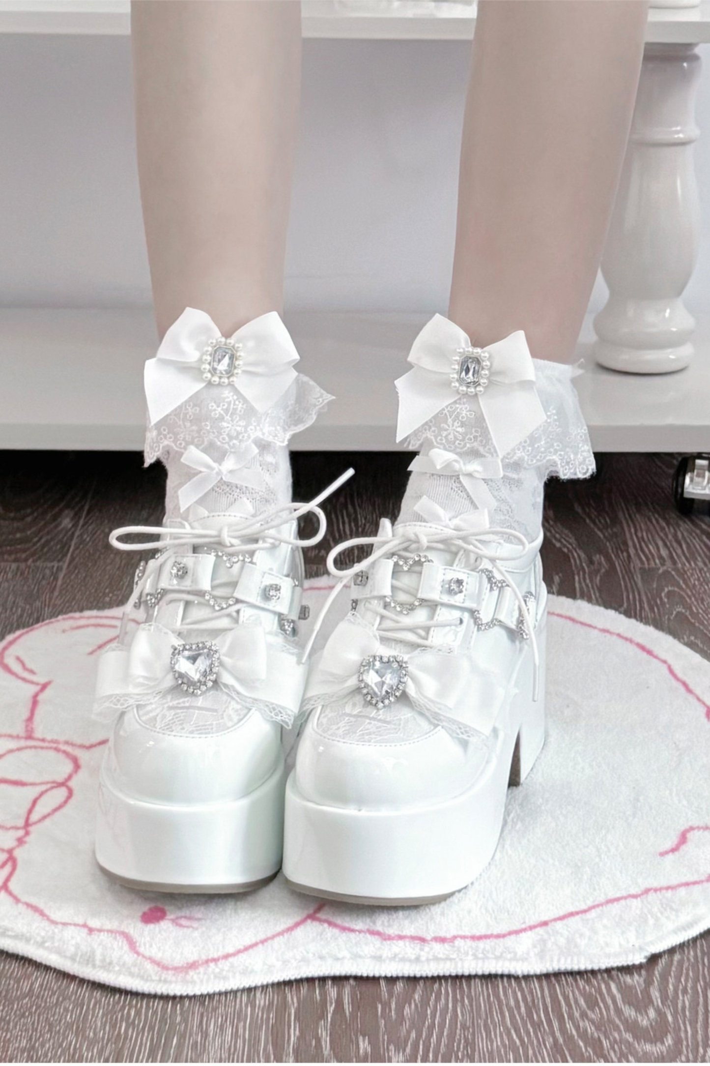 Dark Sweet Love Ribbon Shoes