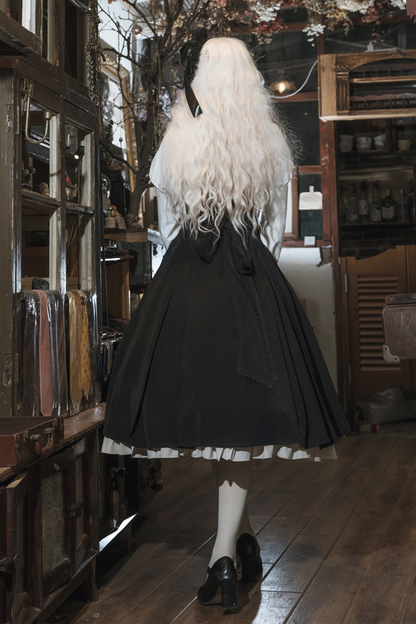 [pre-order] Gothic Dark Suspender Long Dress + Shirt + Jacket