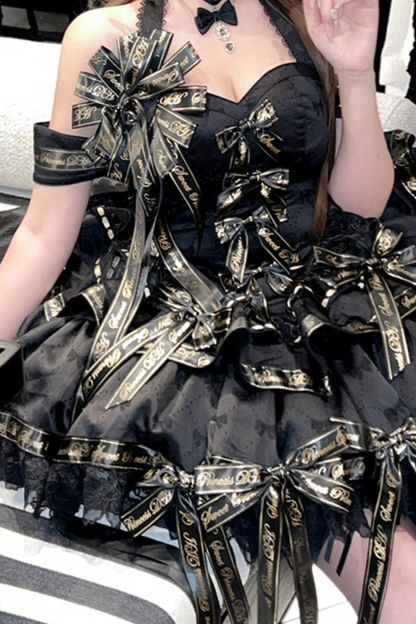 Many Logo Ribbon Princess Dress + Badge + Head Accessory + Tail