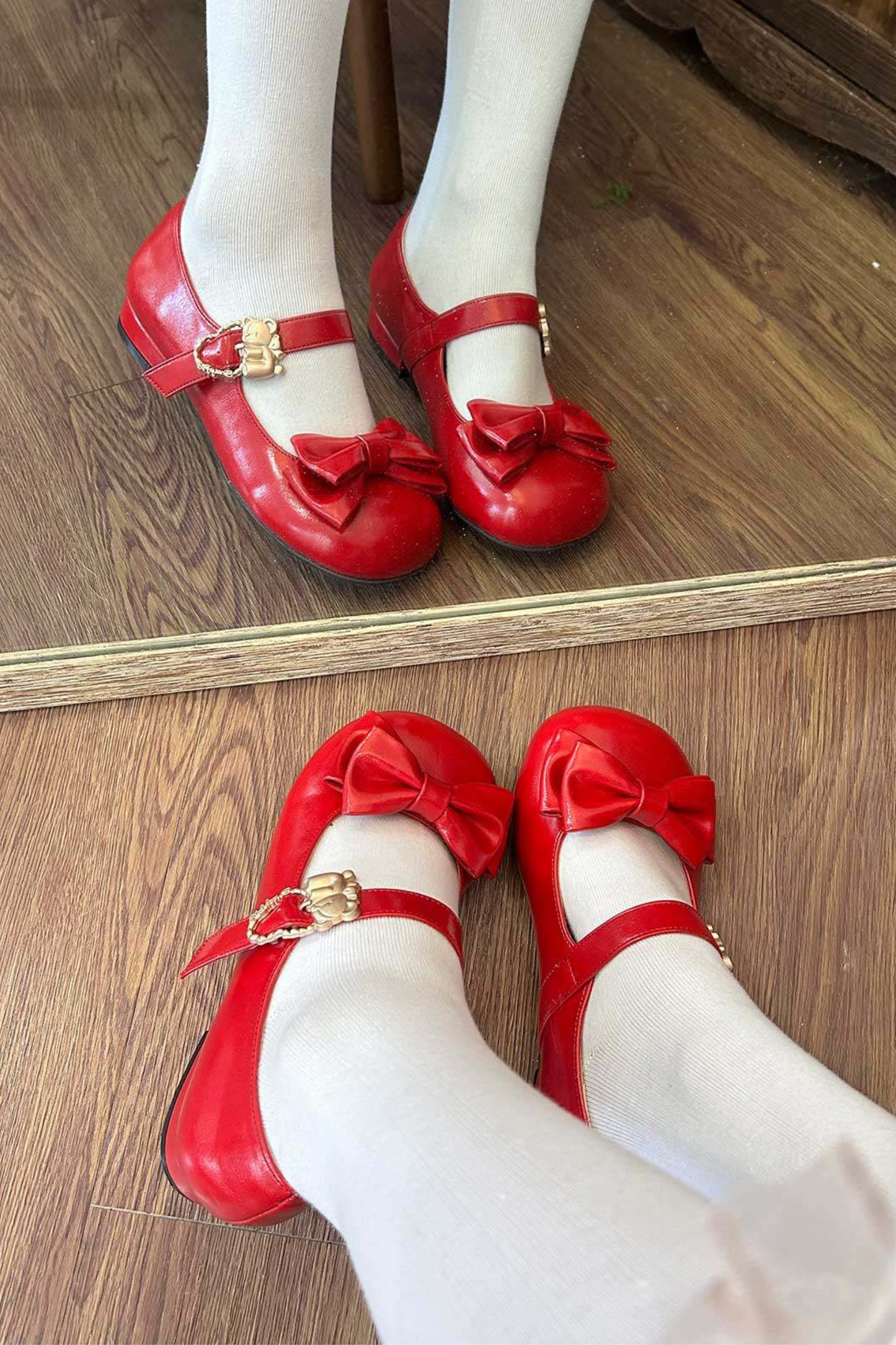 Glossy Color Ribbon Shoes