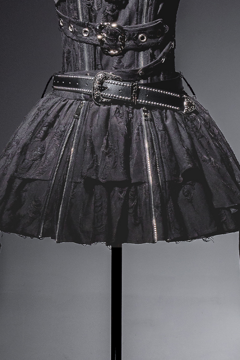[pre-order] Dark Gothic Style Sleeveless Dress + Belt