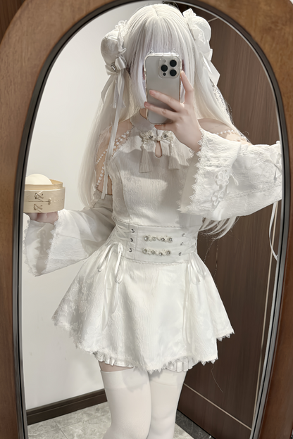 [reserved Item] Mine China Stand Top + Ruffle Pants + Accessories