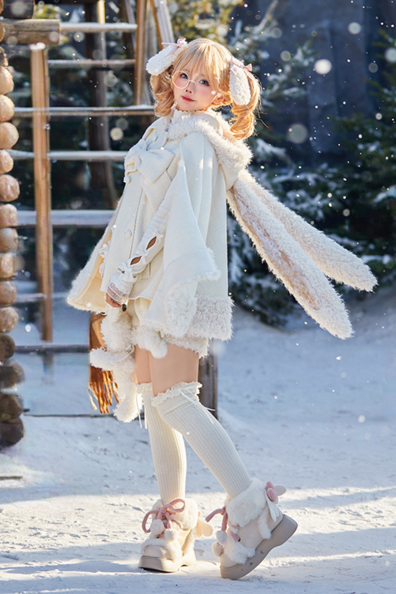 Animal Tweed Coat + Boa Shorts