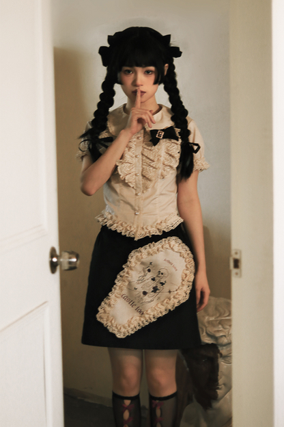Ruffle Lace Shirt + Tiered Skirt