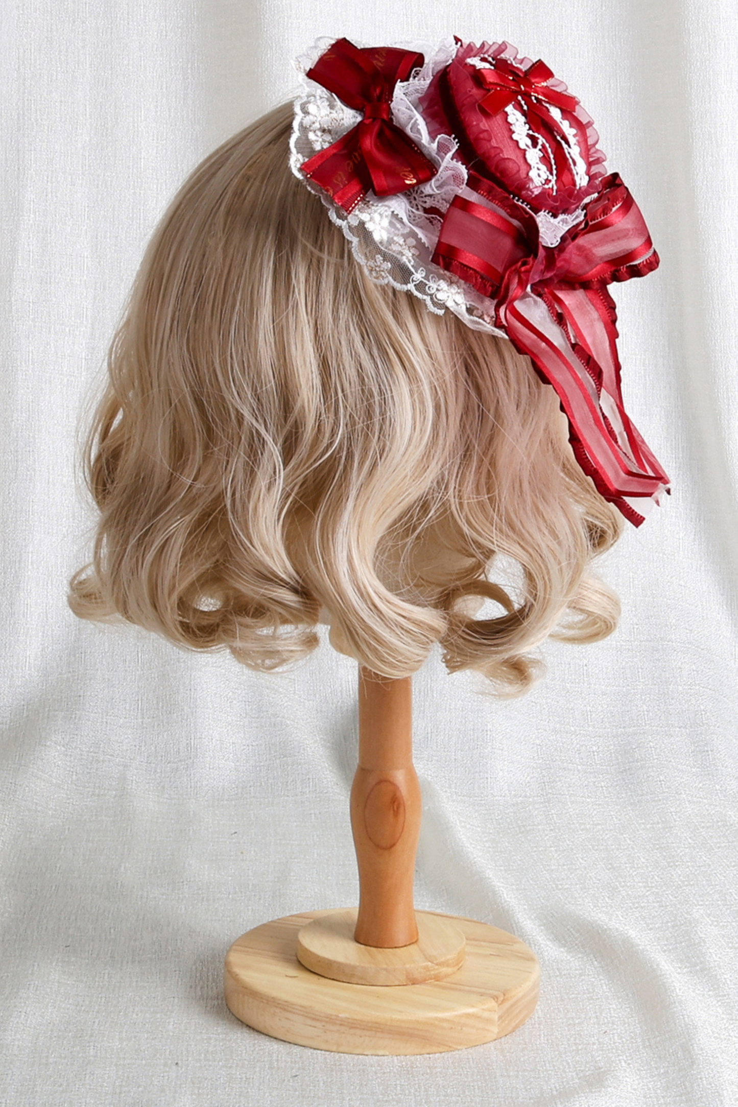 Rose Lace Lolita Bonnet + Hat + Hairband + Clip Hat + Crown