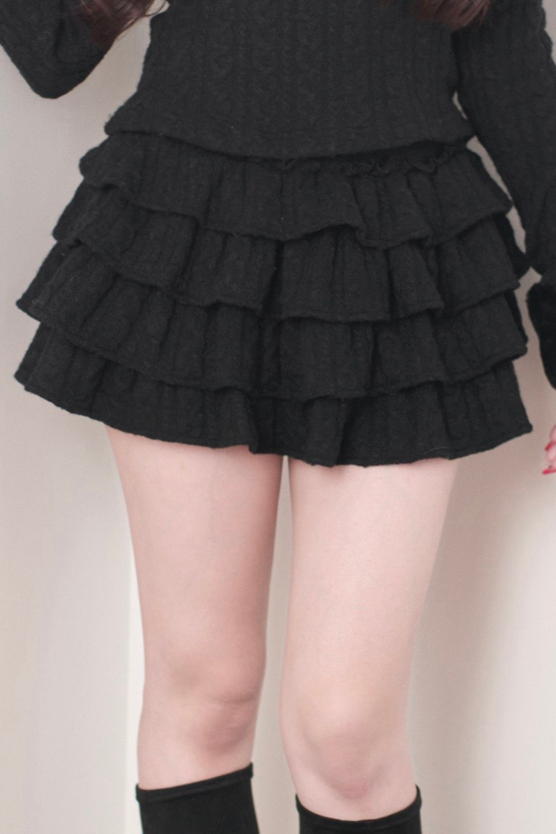Cable Knit Top + Tiered Skirt