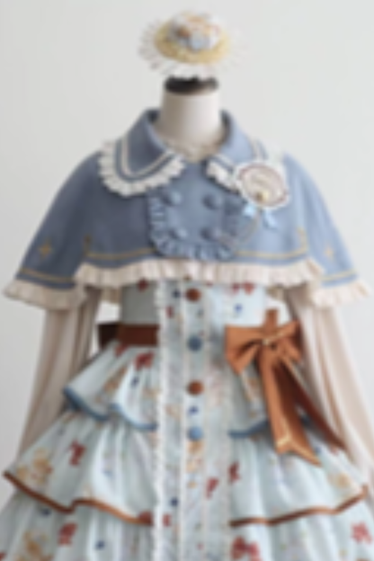 Seaside Bear Tea Party Lolita Dress + Cape