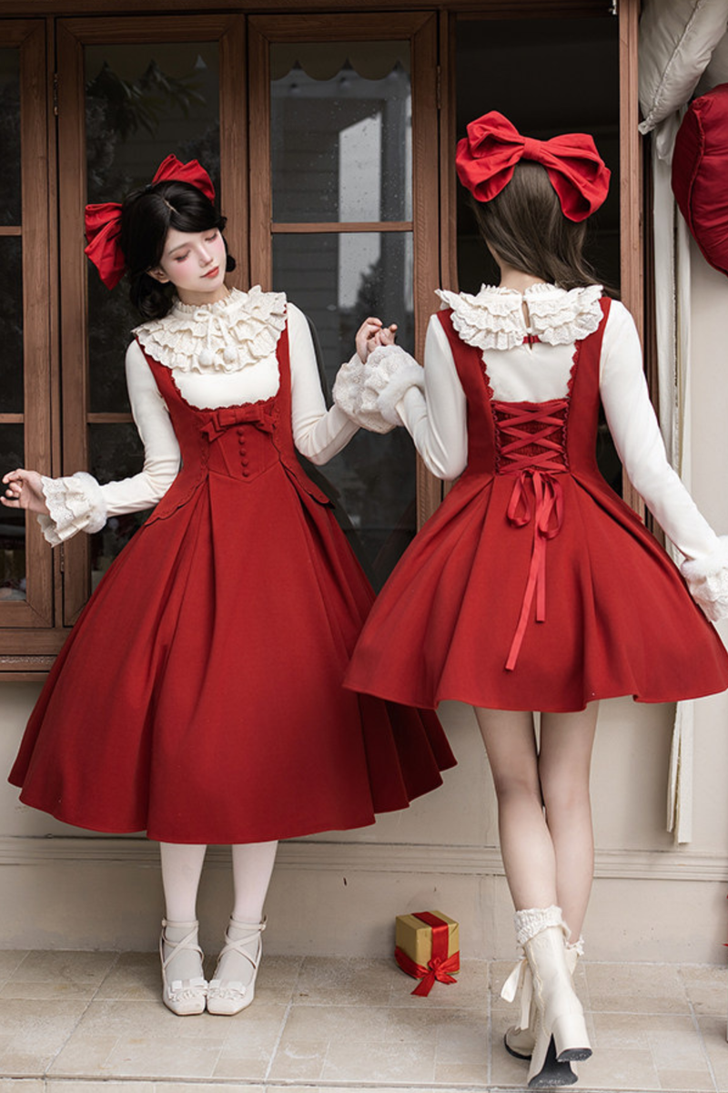 Velvet Rose Suspender Dress + Top + Bow