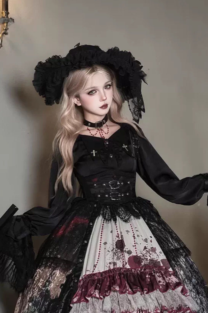 Gothic Lolita Dark Jumper Skirt + Shirt