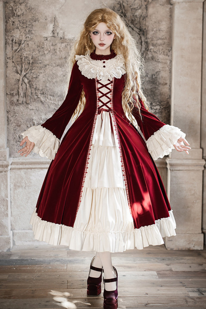 Classical Dress + Collar + Ribbon + Hat