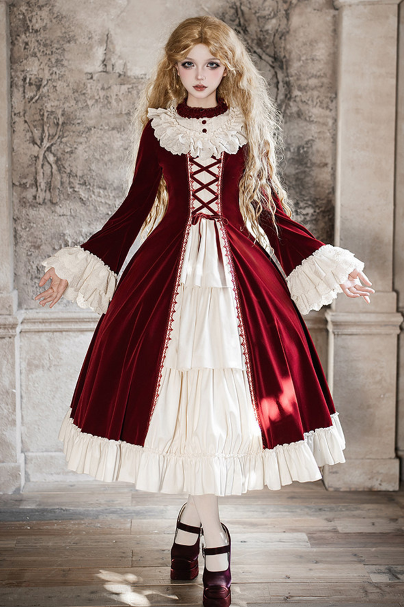 Classical Dress + Collar + Ribbon + Hat