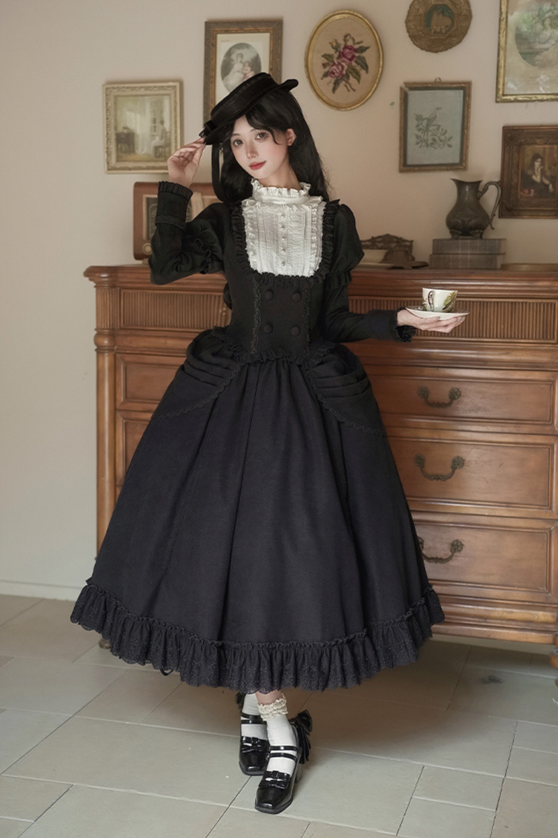 [pre-order] Classic Top + Curtain Skirt + Ribbon Collar + Hat