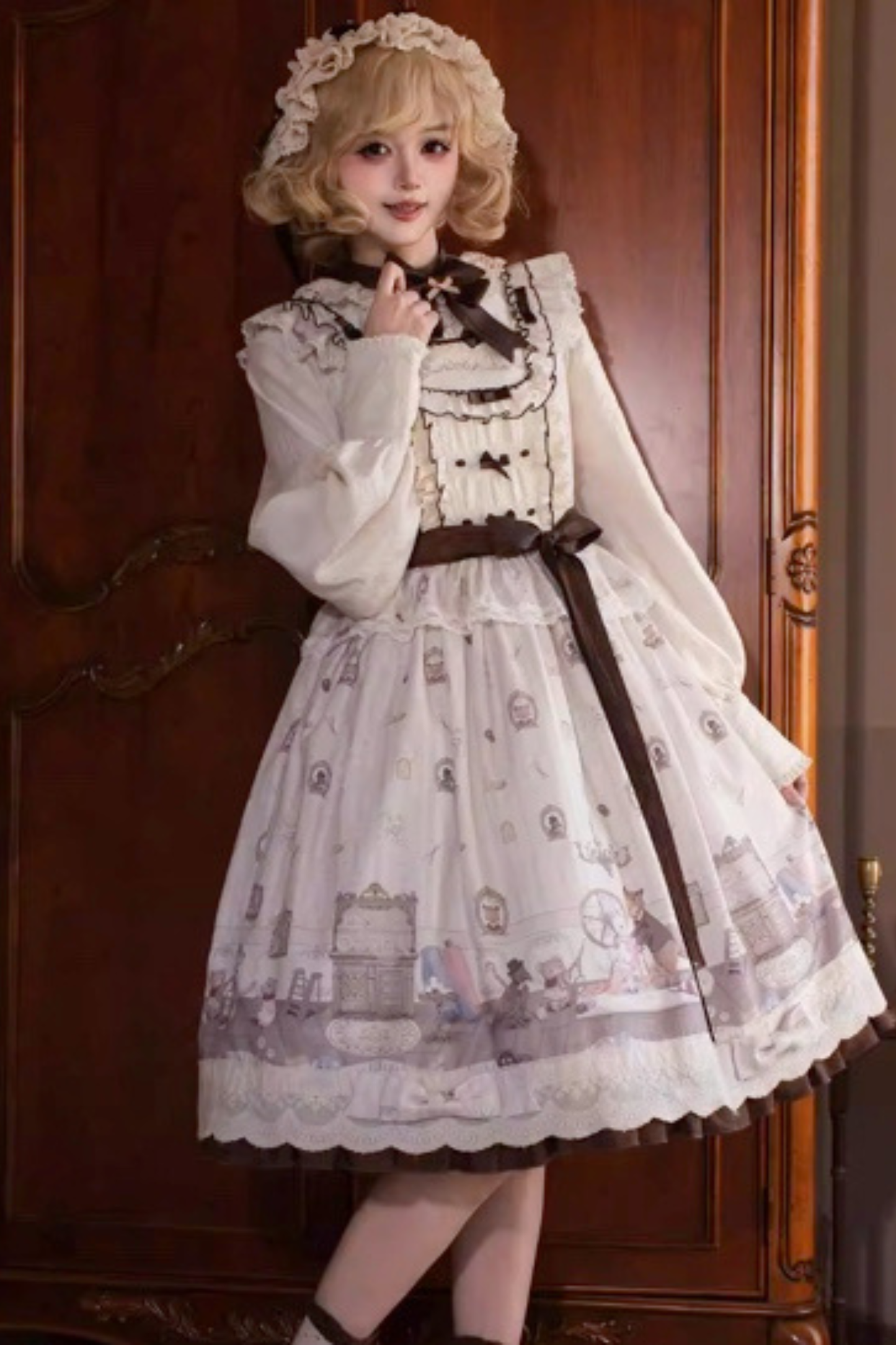 [pre-order Deadline: March 26] Cherry Lolita Dress + Jumper Skirt + Shirt + Bonnet + Headband