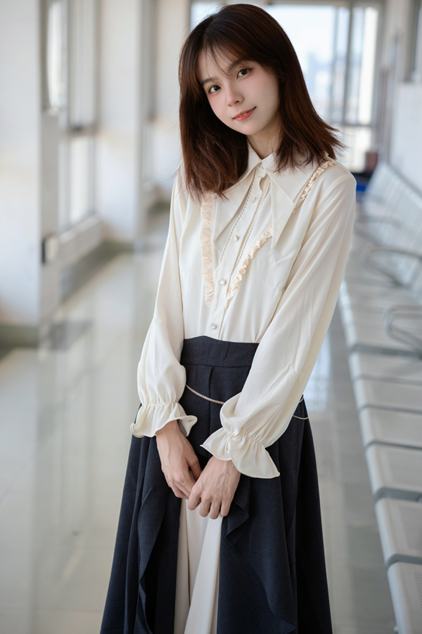 Shirt + Irregular Skirt