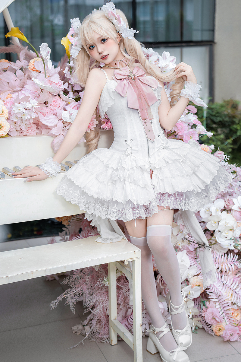 Ribbon Ballet Light Suspender Lolita Skirt Set