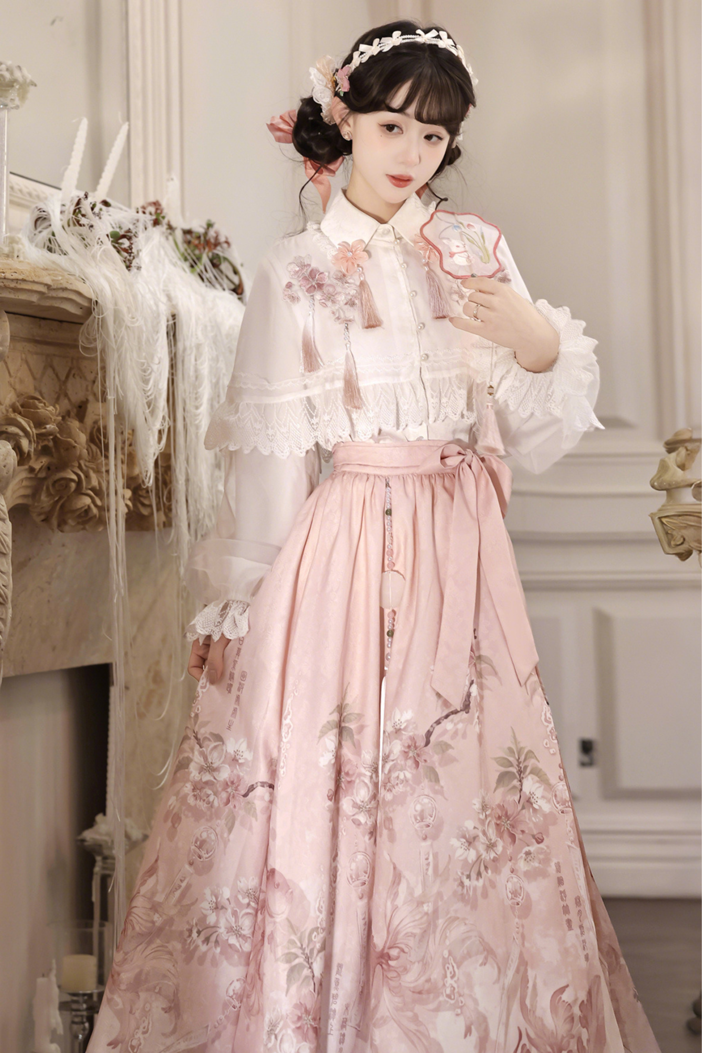 Sweet Flower Shawl + Blouse + Skirt