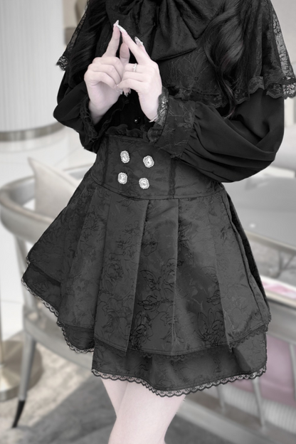 Dark Moon Shadow Cloak Veil Shirt + Skirt