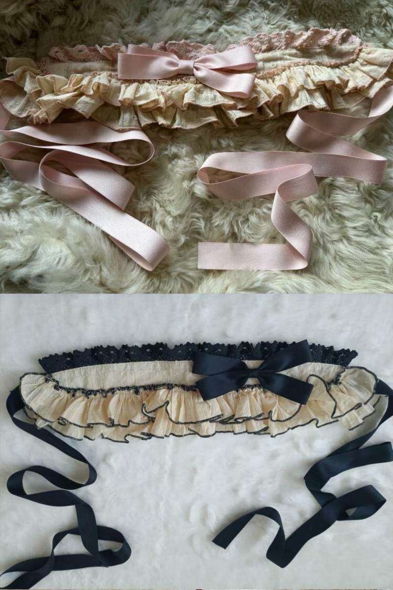 Pure Girl Ribbon Lolita Skirt + Innerwear + Vest + Hair Band + Sleeve