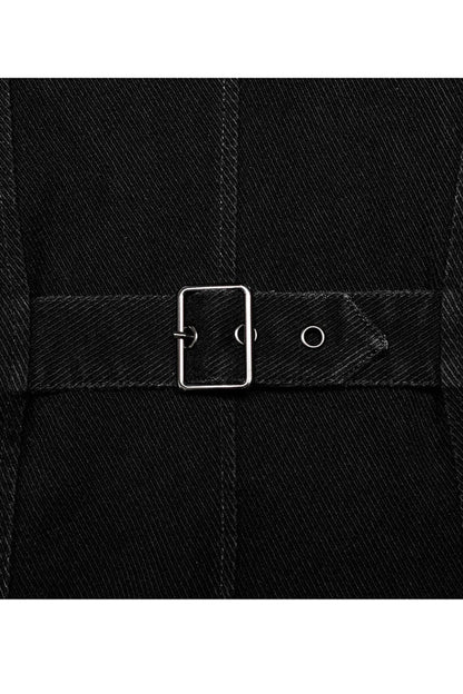 Black Punk Apocalyptic Stand Collar Twill Metal Skull Zip Vest