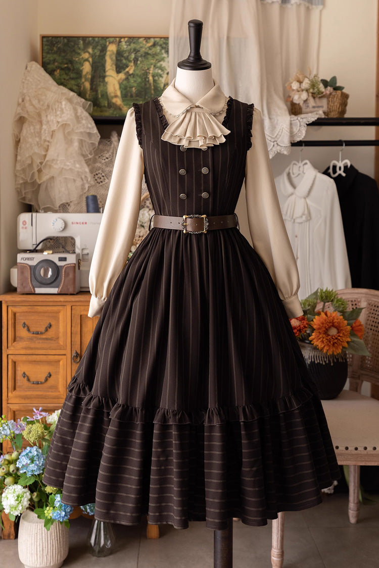 [small Estate] Sleeveless Ruffle Fishbone Classic Lolita Dress 3 Colors