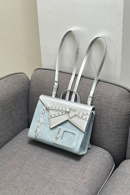 Silver Rivet Denim Bag