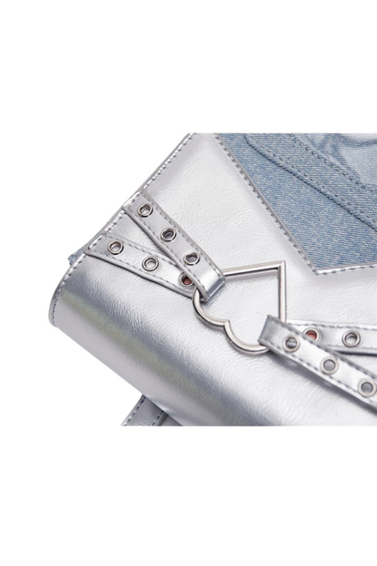 Silver Rivet Denim Bag