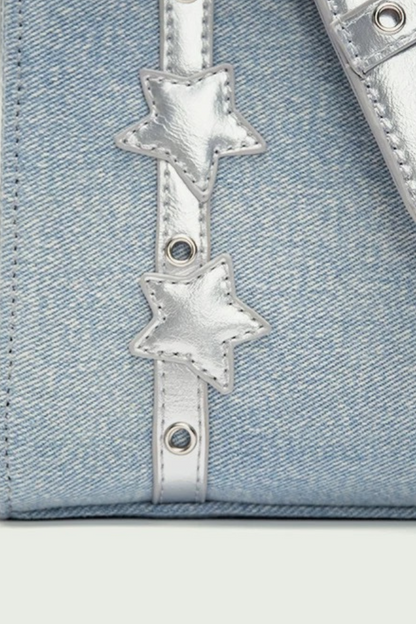 Silver Rivet Denim Bag