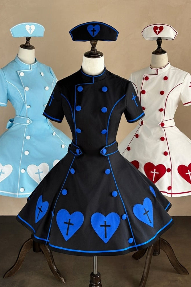 [pre-order Deadline: May 4] Heart Cross Nurse Cosplay Lolita Dress