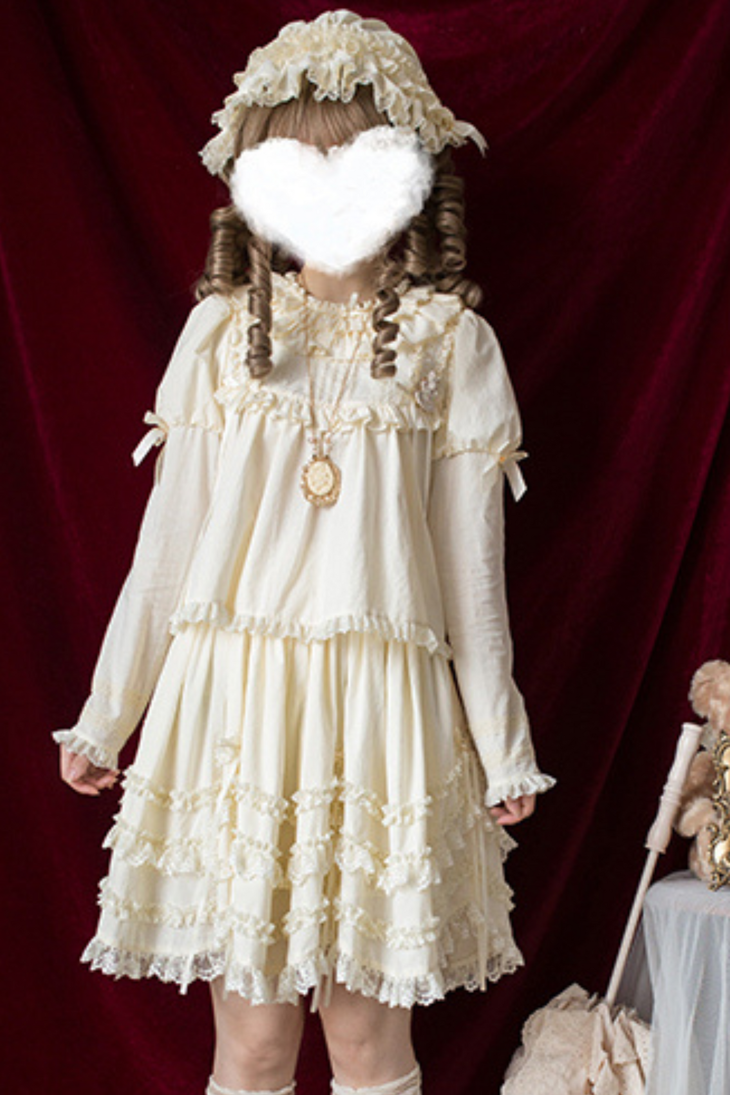[pre-order] Marionette Lolita Jumper Skirt + Ruffle Collar Top + Flare Skirt + Lolita Dress