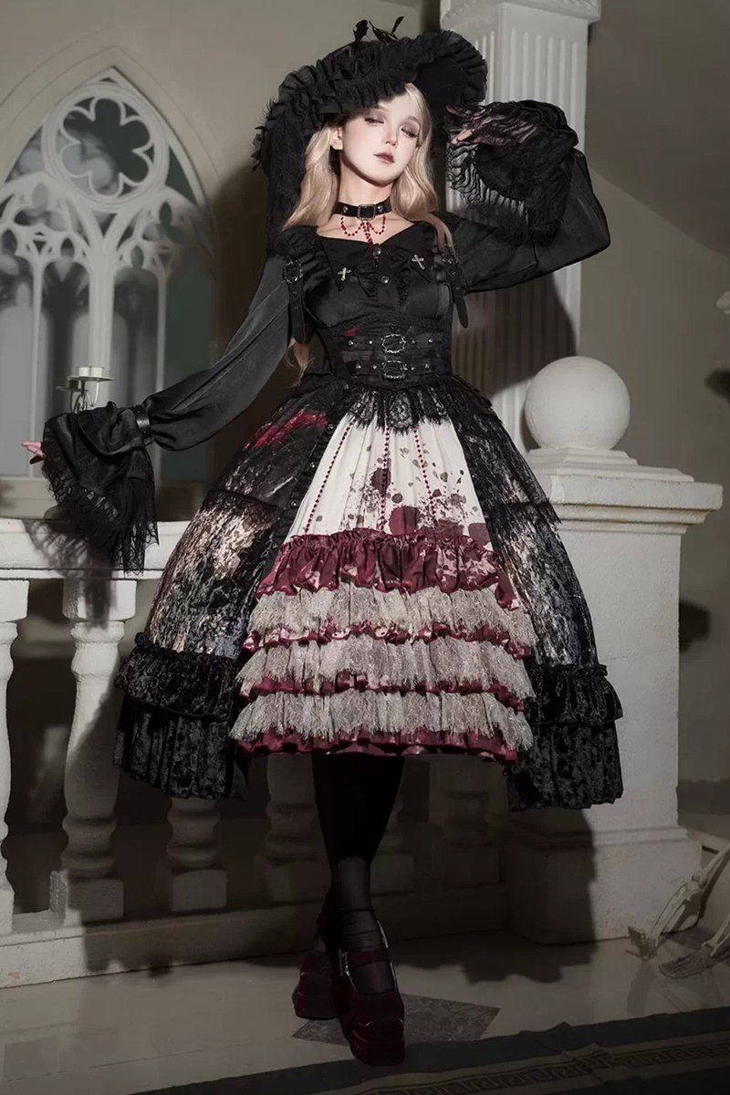 Gothic Lolita Dark Jumper Skirt + Shirt