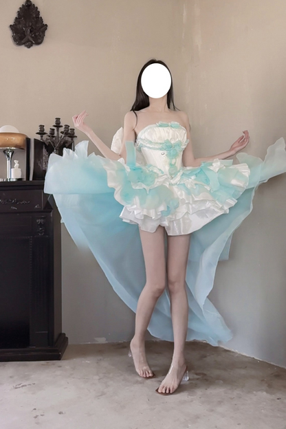 [pre-order] Paraiba Tourmaline Rose Long Tail Beauty Dress Set