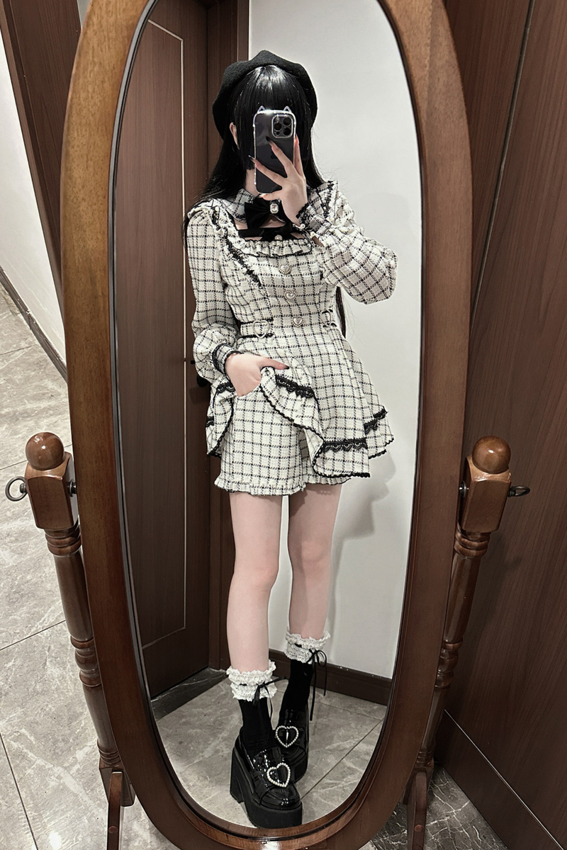 Plaid Dark Jirai Dress + Shorts