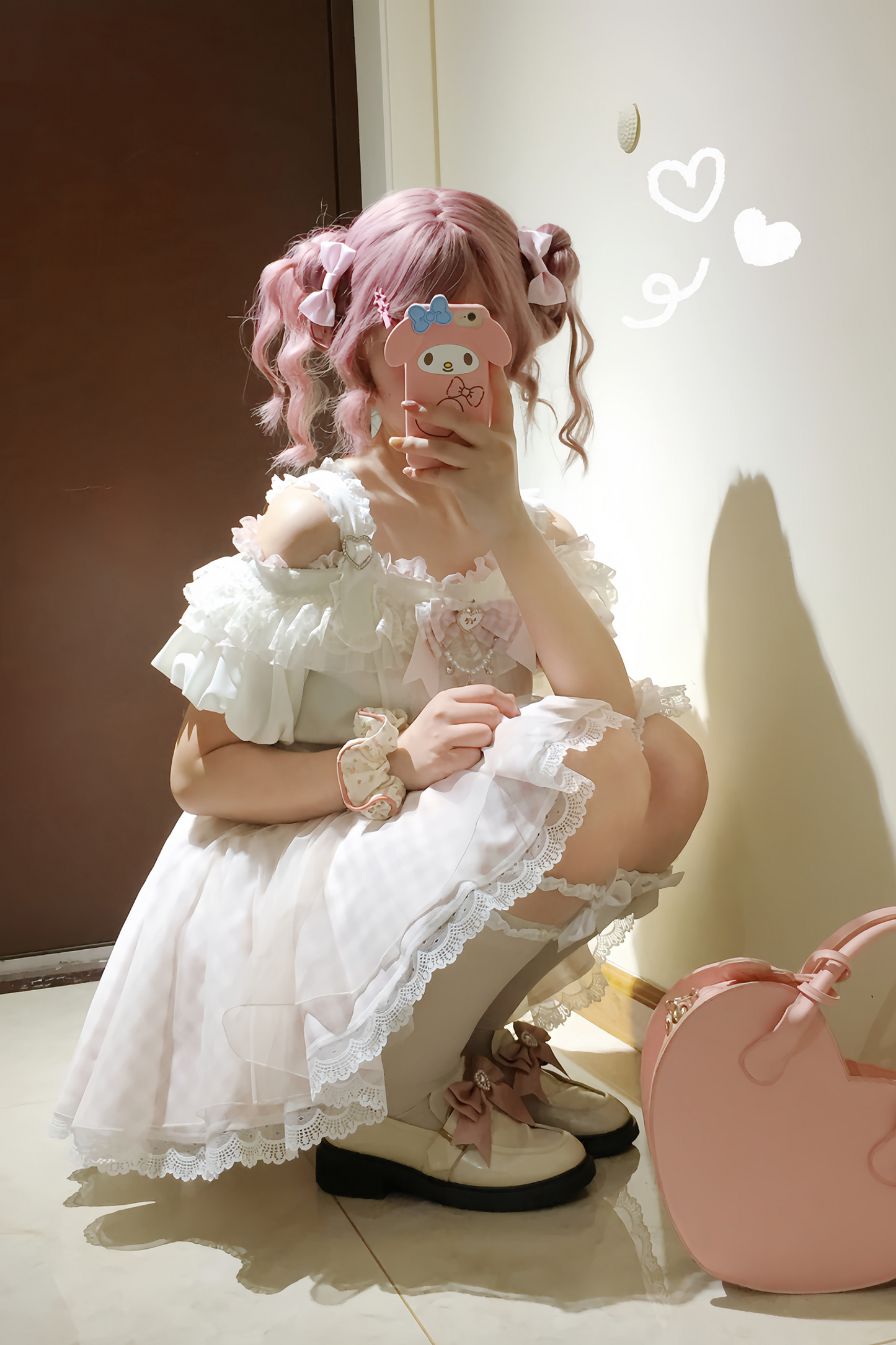 [pre-order] Mass Production Off-shoulder Top + High Waist Skirt