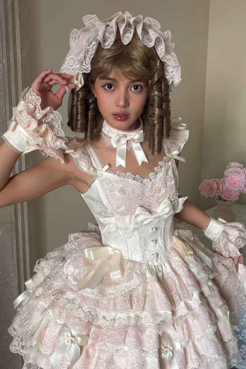 [pre-order] Princess Ballet Tiered Lolita Dress + Headband + Necklace + Sleeves + Tail