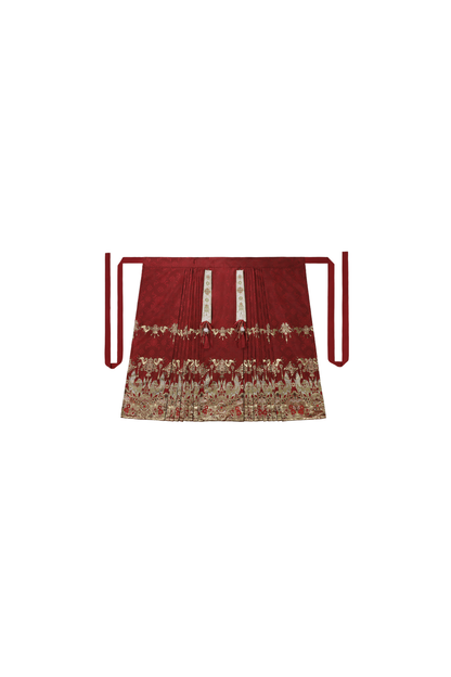 Retro Chinese-style Top + Skirt + Vest + Shoulder