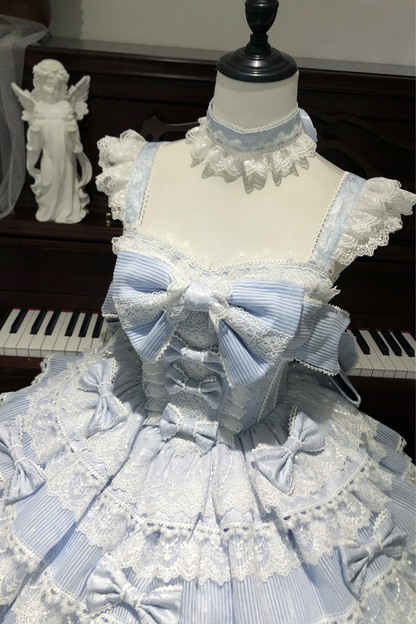 [pre-order] Princess Ballet Tiered Lolita Dress + Headband + Necklace + Sleeves + Tail