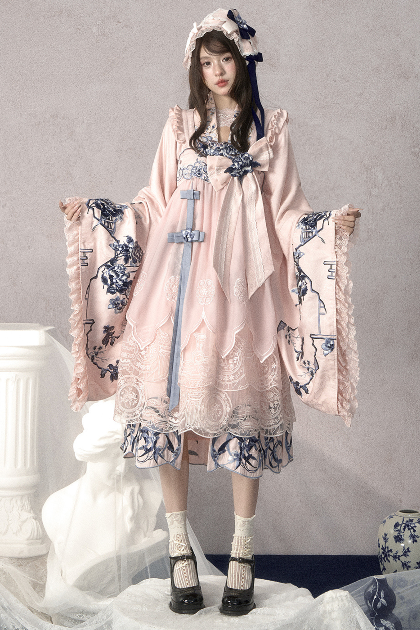 Sweet Chinese-style Suspender Dress