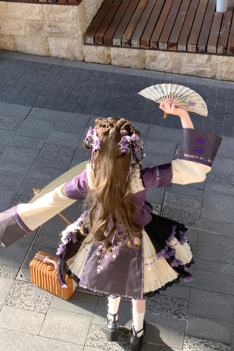 Chinese-style Girl Lolita Tops+skirt+headband+clip